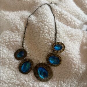 Vintage Elegant Blue Stone Necklace